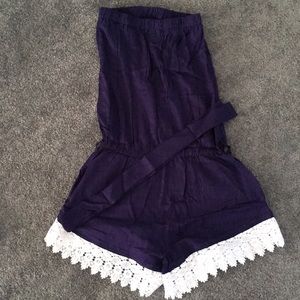 PACKAGED: Romper with lace trim and belt